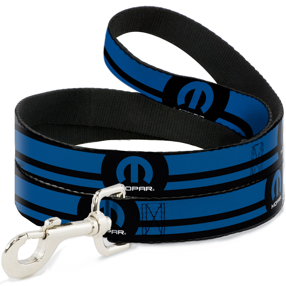 Mopar Logo Stripe Black & Blue Dog Leash