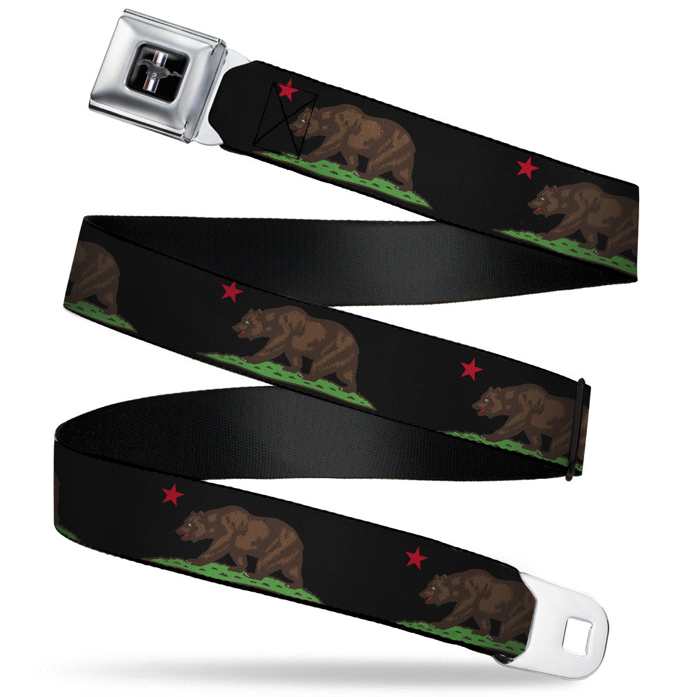 Ford Mustang California Flag Bear Seatbelt Belt