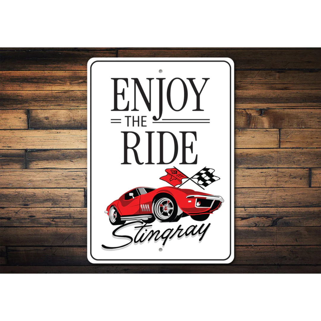 enjoy-the-ride-stingray-corvette-sign-aluminum-sign