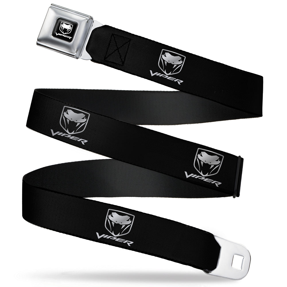 Dodge Viper Black & Silver Logo w/ Text Seatbelt Belt