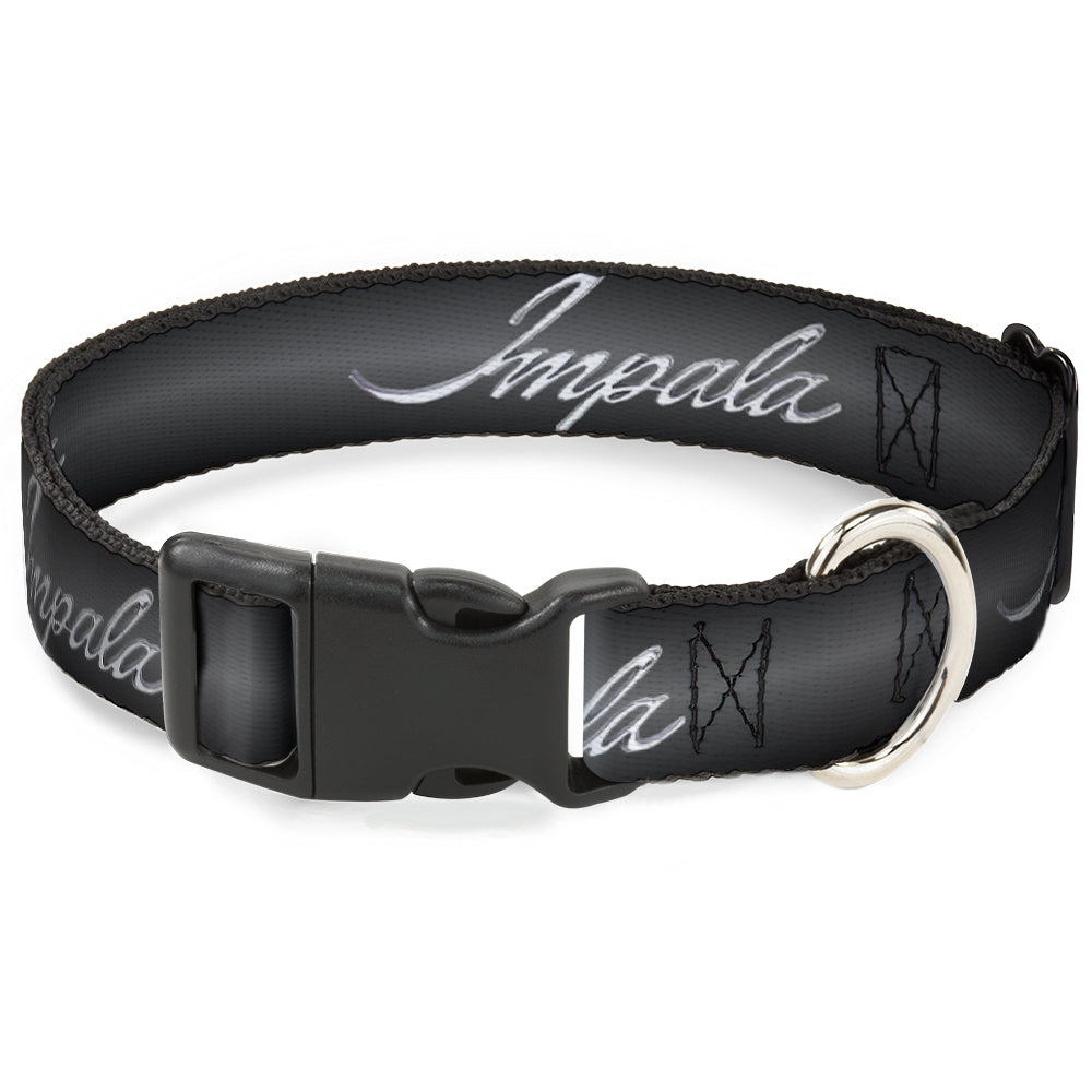 Impala Script Emblem Silver Fade Plastic Clip Collar