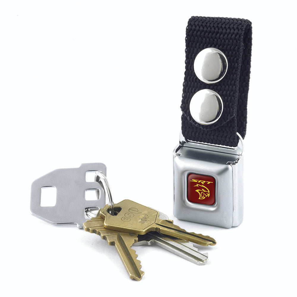 Keychain - Dodge SRT Hellcat Logo Full Color Burgundy Yellow
