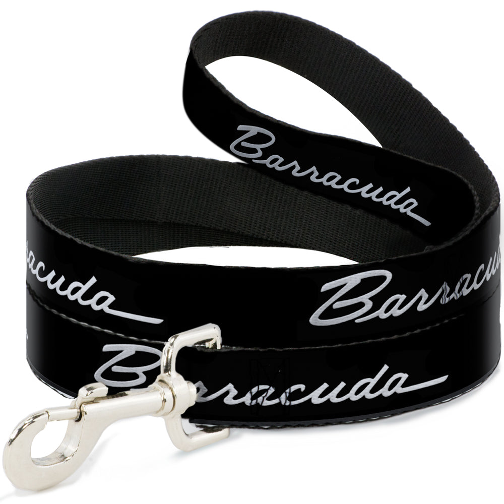 Plymouth Barracuda Script Logo Black & Silver Dog Leash