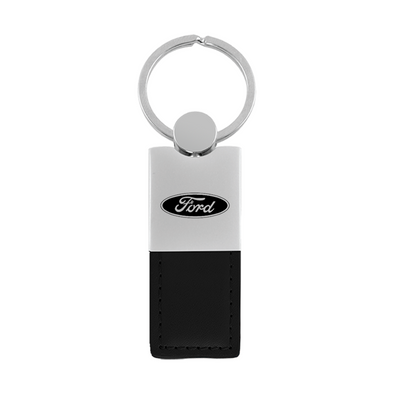 ford-duo-leather-chrome-key-fob-black-35684-classic-auto-store-online