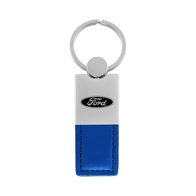Ford Duo Leather / Chrome Key Fob in Blue