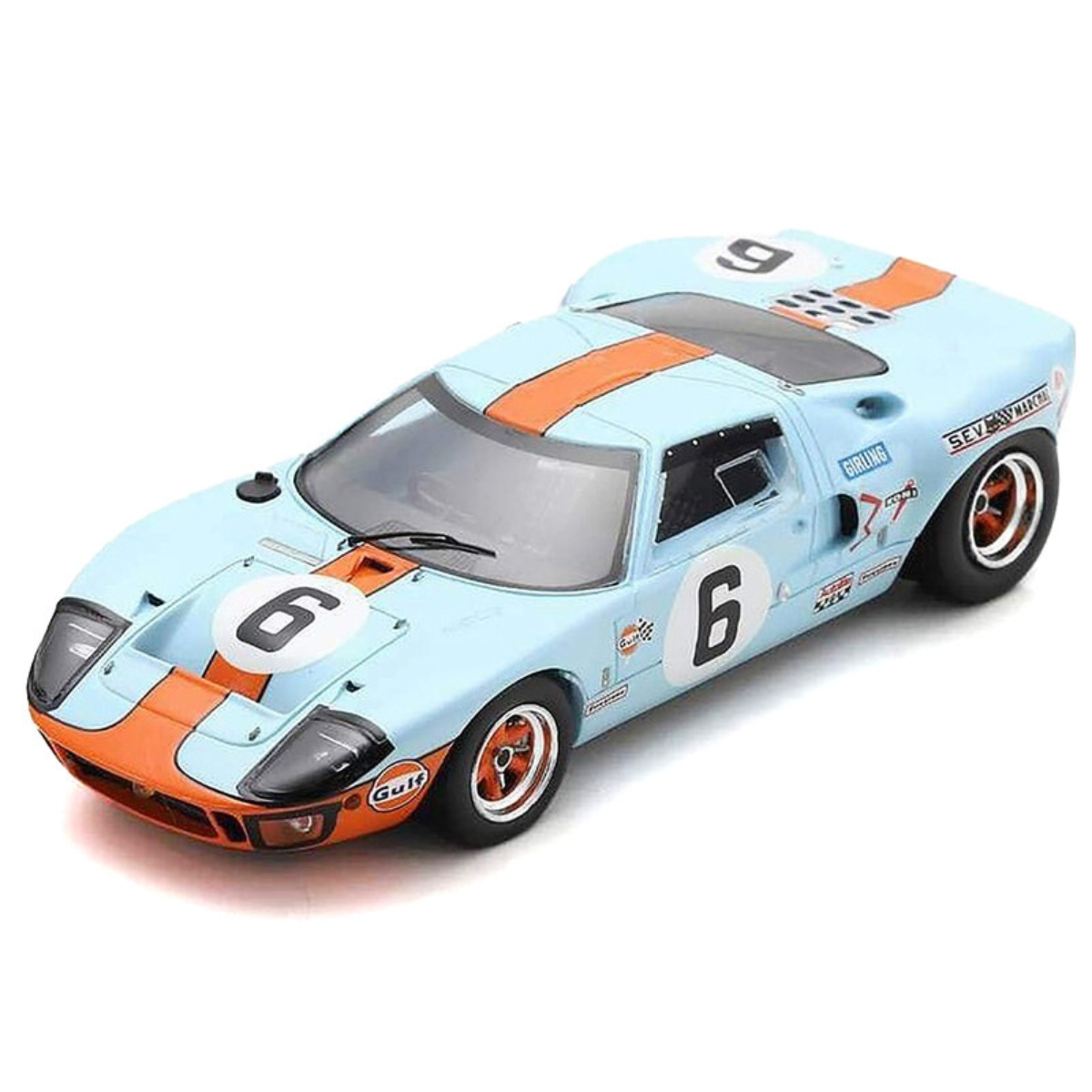 Ford GT40 #6 Jacky Ickx - Jackie Oliver "JW Automotive Engineering" Winner "24 Hours of Le Mans" (1969) with Acrylic Display Case 1/18 Model Car