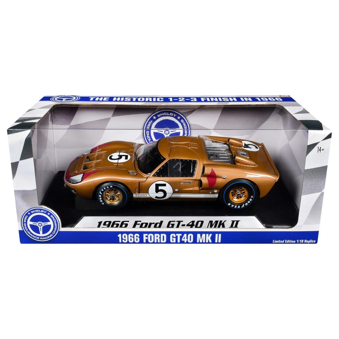 Ford GT40 MKII #5 Ronnie Bucknum - Dick Hutcherson "Holman & Moody" 3rd Place "24 Hours of Le Mans" (1966) "60th Anniversary of Historic 1-2-3 Finish" Series 1/18 Diecast Model Car