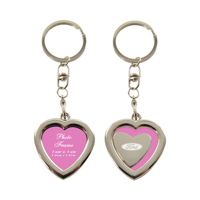 Ford Heart Shaped Photo Key Fob in Pink