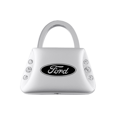 Ford Jeweled Purse Key Fob in Silver