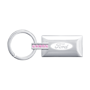 Ford Jeweled Rectangular Key Fob in Pink