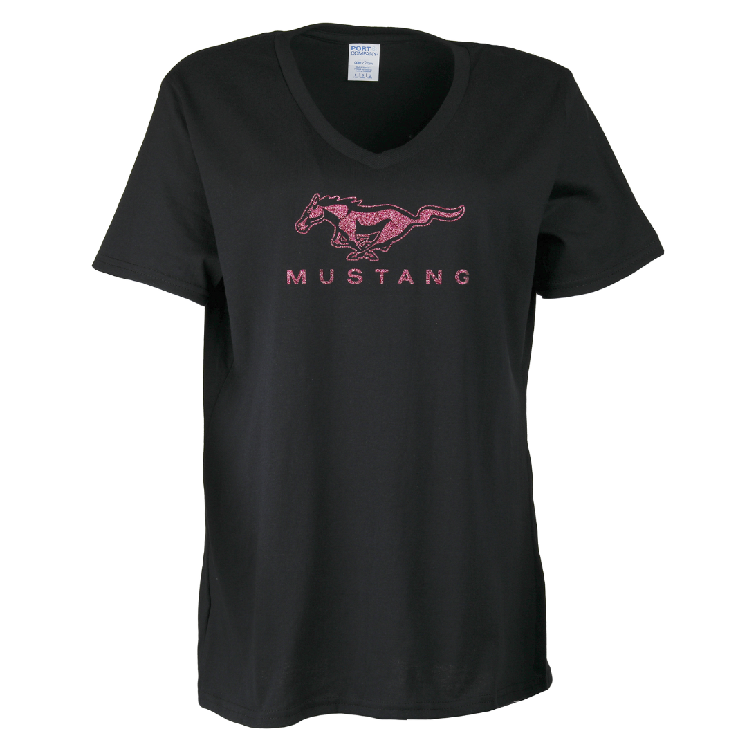 Ford Ladies Mustang Glitter T-Shirt