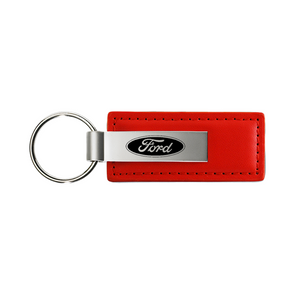 Ford Leather Key Fob in Red