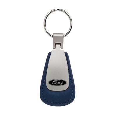 Ford Leather Teardrop Key Fob in Blue