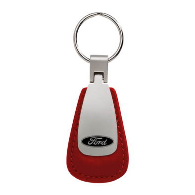 Ford Leather Teardrop Key Fob in Red