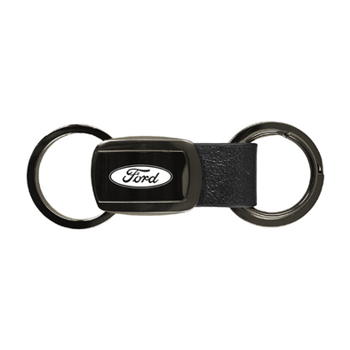 ford-leather-tri-ring-key-fob-gun-metal-41461-classic-auto-store-online