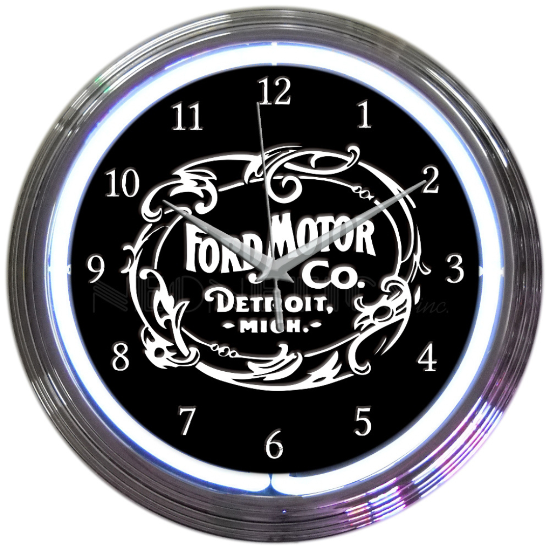 Ford Heritage Emblem Neon Clock - Thumbnail 2