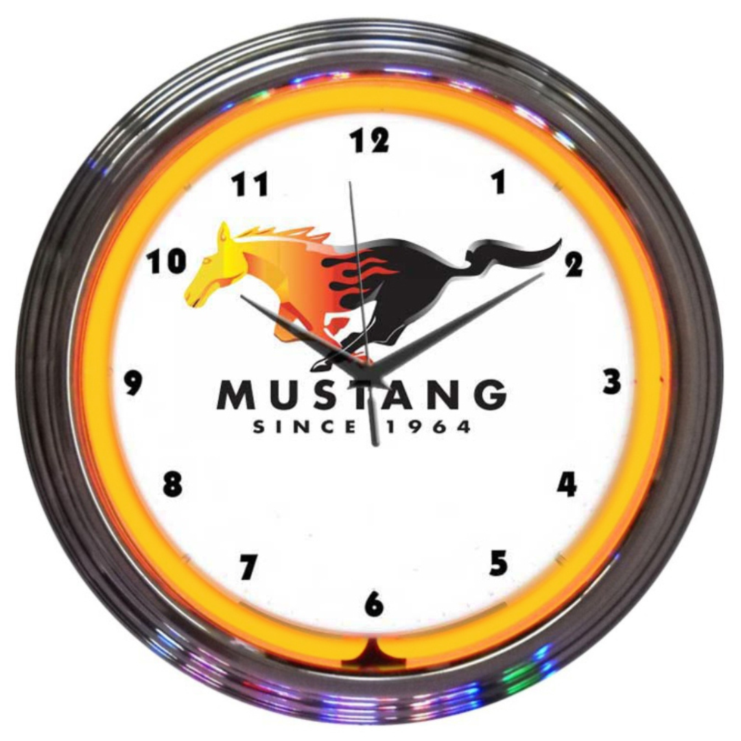 ford-mustang-since-1964-orange-neon-clock-8must2-classic-auto-store-online