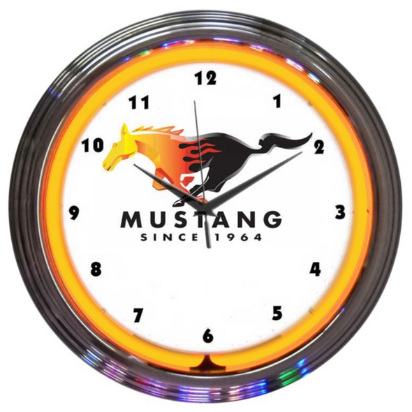 ford-mustang-since-1964-orange-neon-clock-8must2-classic-auto-store-online