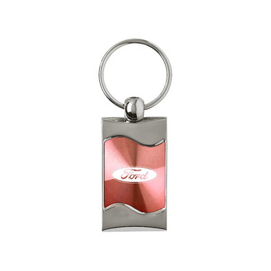 Ford Rectangular Wave Key Fob in Pink