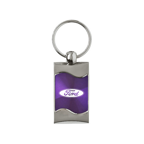 Ford Rectangular Wave Key Fob in Purple