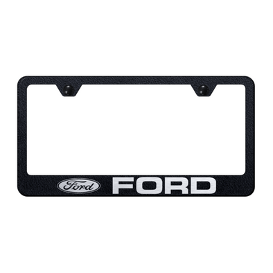 Ford Stainless Steel Frame - Laser Etched Rugged Black