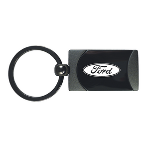Ford Two-Tone Rectangular Key Fob in Gun Metal