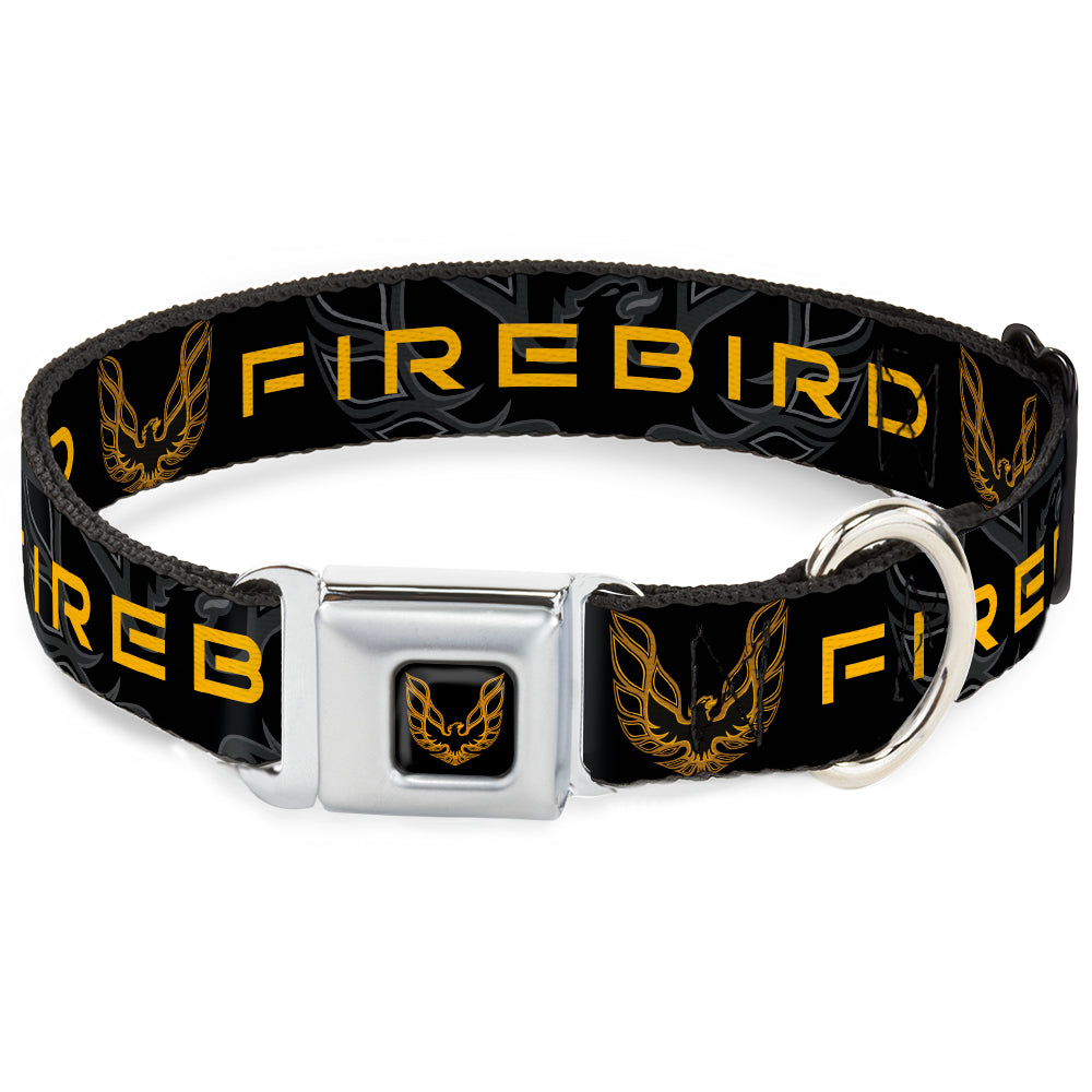 Pontiac Firebird Logo Black & Gold Dog Collar