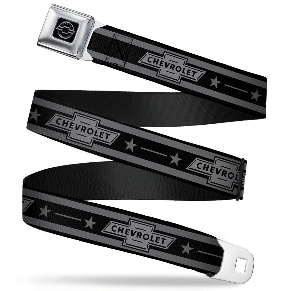 1934 Vintage Chevrolet Bowtie Black & Gray Seatbelt Belt