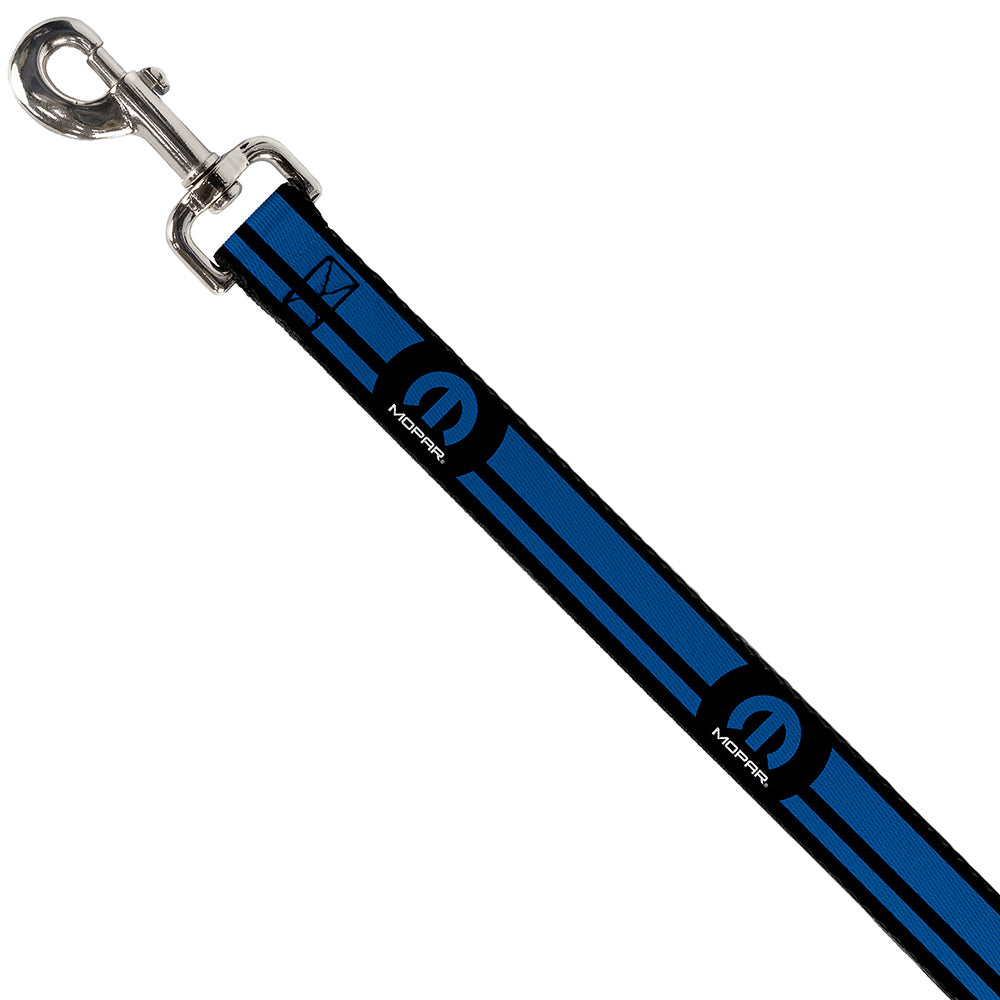 Mopar Logo Stripe Black & Blue Dog Leash