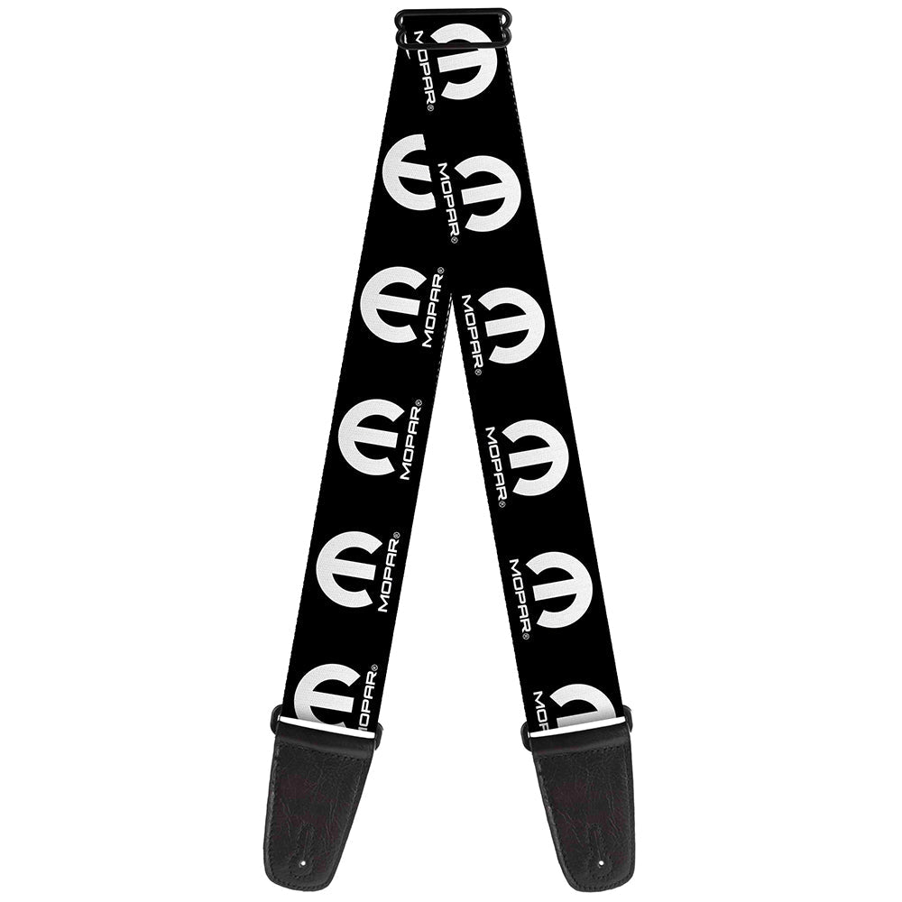 Mopar Logo Black & White Guitar Strap