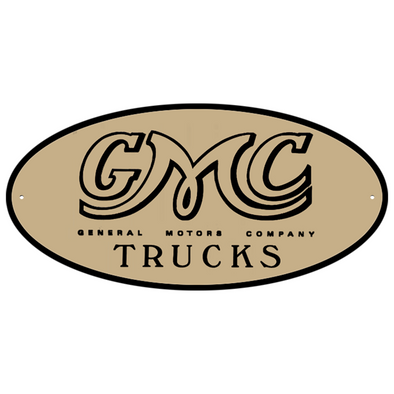 GMC Logo Sign Metal Print With Holes 15"x30"