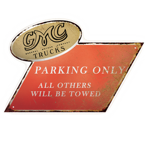 GMC Parking Sign Metal Print With Holes 20"x30"