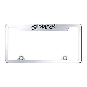 GMC Script Steel Truck Cut-Out Frame - Laser Etched Mirrored