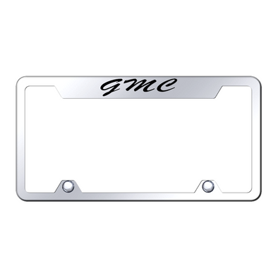 GMC Script Steel Truck Cut-Out Frame - Laser Etched Mirrored