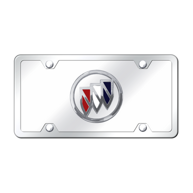 Buick (Tri-Color Fill) Plate Kit - Chrome on Mirrored