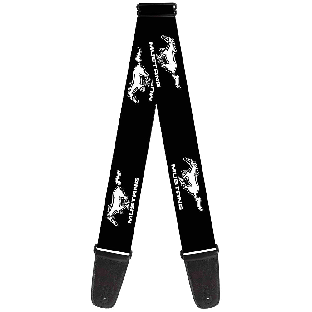 Ford Mustang Black & White Logo Guitar Strap