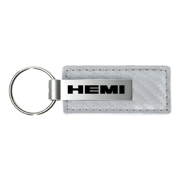 hemi-carbon-fiber-leather-key-fob-in-white-40213-classic-auto-store-online