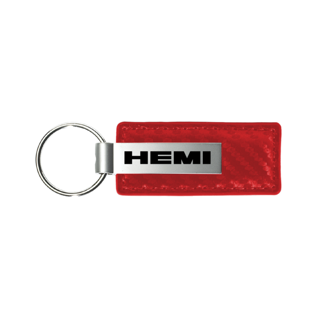 hemi-carbon-fiber-leather-key-fob-red-45385-classic-auto-store-online