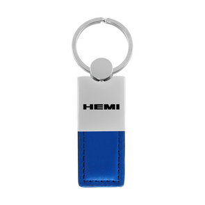 Hemi Duo Leather / Chrome Key Fob in Blue
