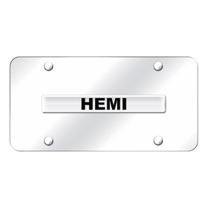 Hemi Name License Plate - Chrome on Mirrored