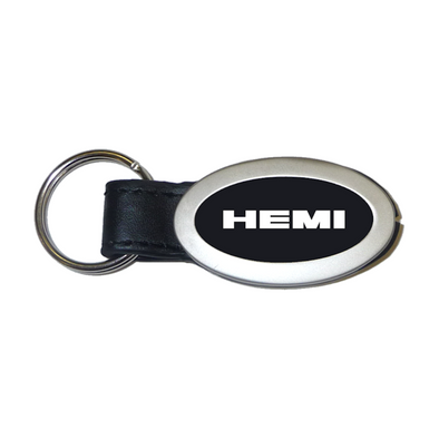 hemi-oval-leather-key-fob-black-31146-classic-auto-store-online