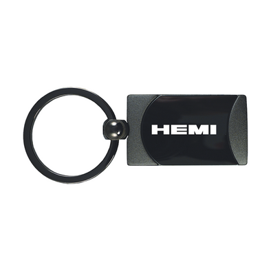 Hemi Two-Tone Rectangular Key Fob in Gun Metal