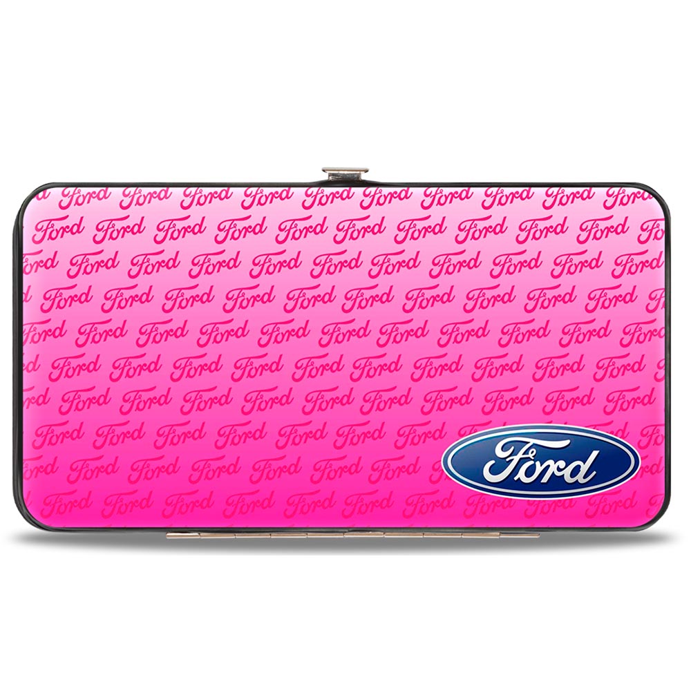 Ford Oval w/ Ford Script Text Pink Hinged Wallet