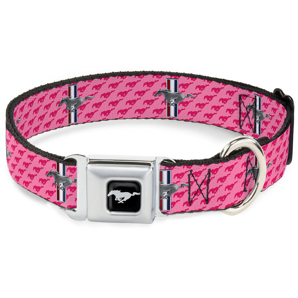 Ford Mustang Emblem Pink Seatbelt Buckle Collar