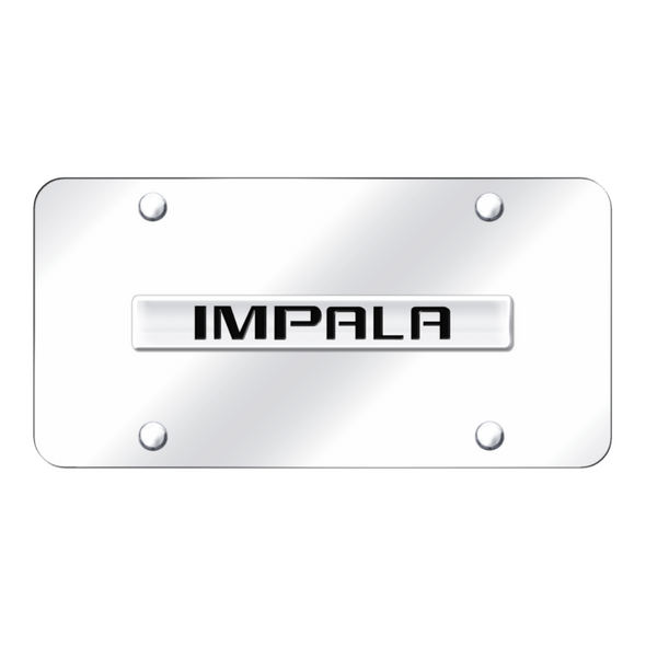 Impala Script License Plate - Chrome on Mirrored
