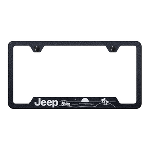 Jeep Beach Cut-Out Frame - Laser Etched Rugged Black