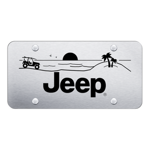 Jeep Beach License Plate - Laser Etched Brushed