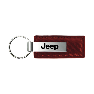jeep-carbon-fiber-leather-key-fob-burgundy-44862-classic-auto-store-online