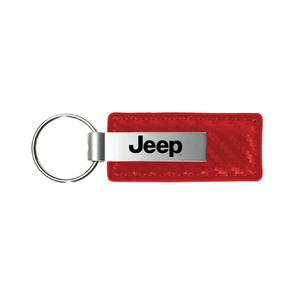 jeep-carbon-fiber-leather-key-fob-red-44858-classic-auto-store-online