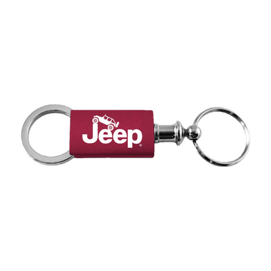 Jeep Climbing Anodized Aluminum Valet Key Fob in Burgundy